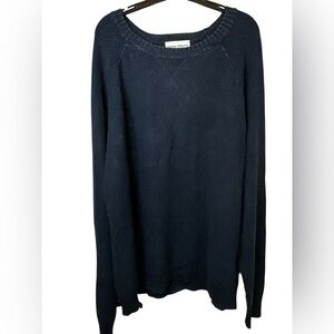 Thomas Sterling Cotton Crewneck Navy Sweater NWOT